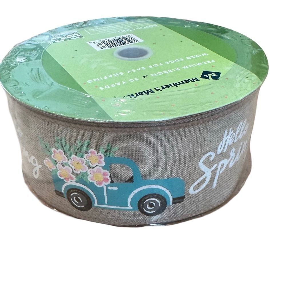 NWT "Hello Spring" Premium Ribbon w/Wired Edge Spring - Easter 50yds